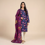 Premium Slub Dorya Printed 3-Piece Unstitched Suit with Matching Printed Dupatta & Plain Dyed Trouser