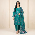 Premium 3 Piece Slub Dorya Printed Shirt with Matching Dupatta & Plain Dyed Trouser