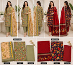 Luxury 3-Piece Slub Dorya Printed Suit | Matching Dupatta & Plain Dyed Trouser